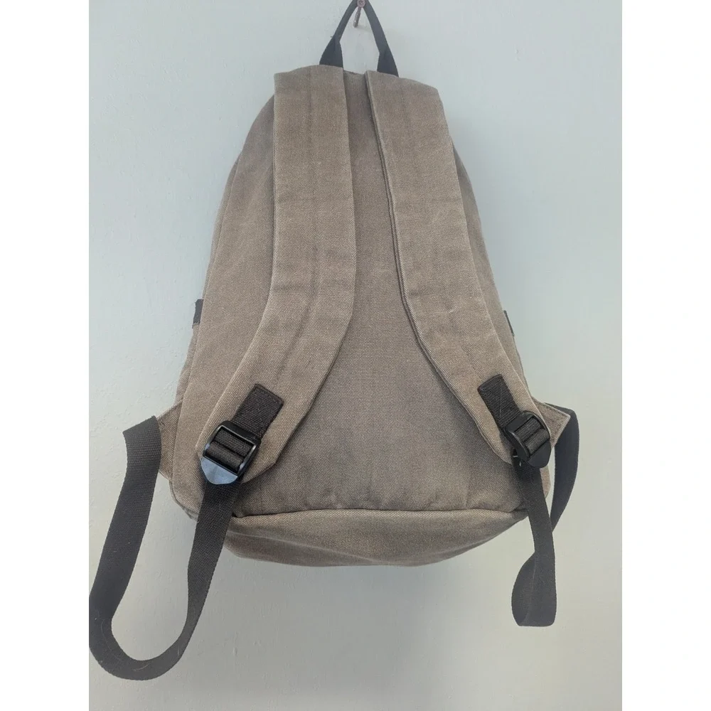 alilCanvas Backpack Brown Laptop Travel School Bag Brown Trim‎ Alilaus Day bag